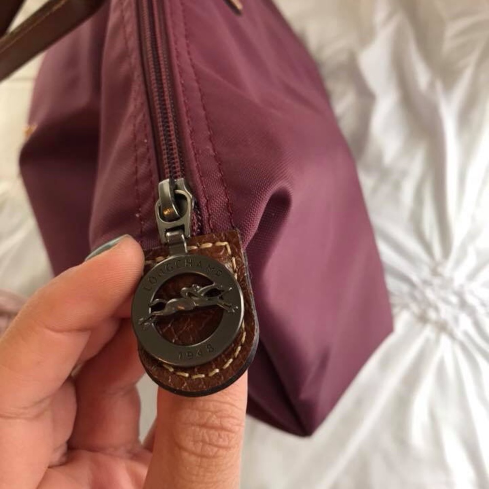 Medium size short handle Longchamp bag magenta - Picture 2 of 5